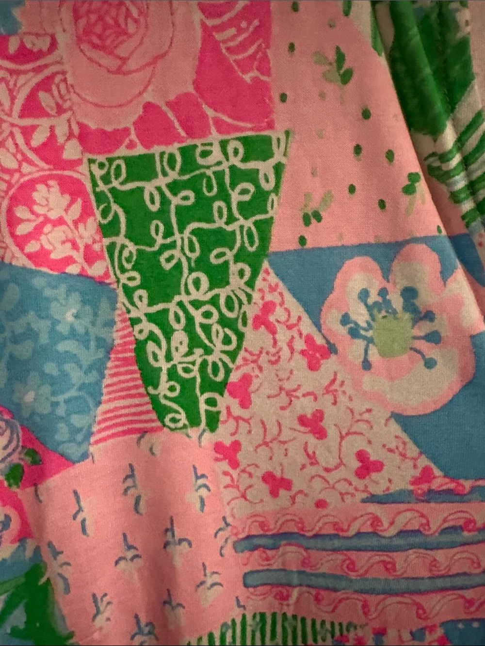 Lilly Pulitzer Patchwork Print V-Neck Dress — Pink, Green & Blue - Picture 3 of 3